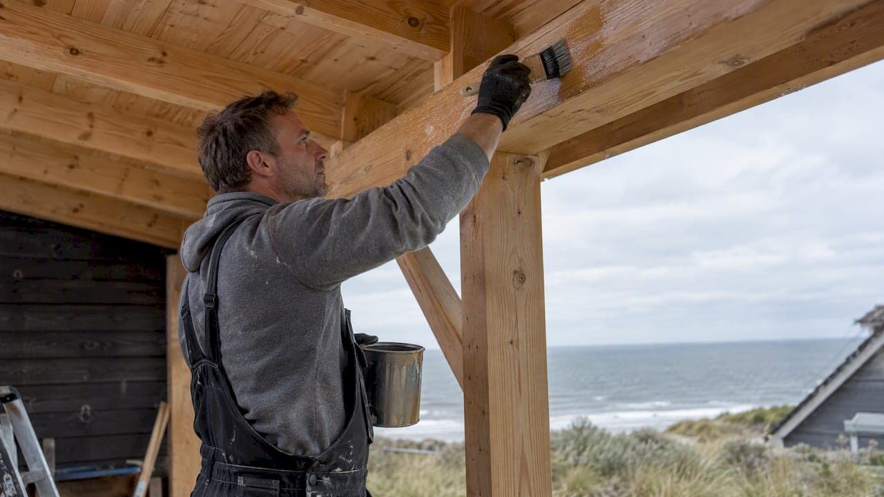 Hout aan zee behandelen: zo bescherm je een overkapping tegen zoute lucht