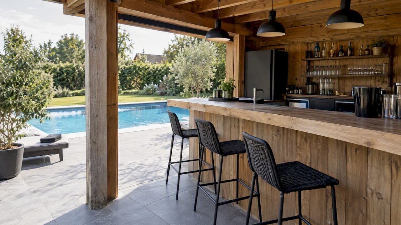 Poolhouse met bar: indeling, techniek en regels in 2026